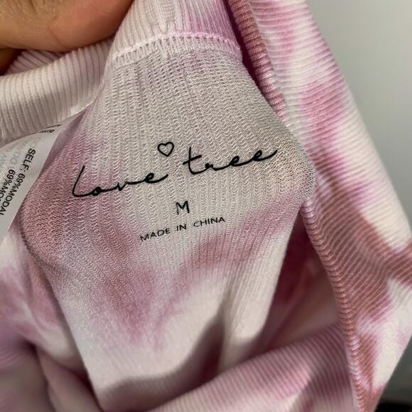 Love Tree Soft Pink White Tie Dye High Waisted Leggings - Picture 6 of 6
